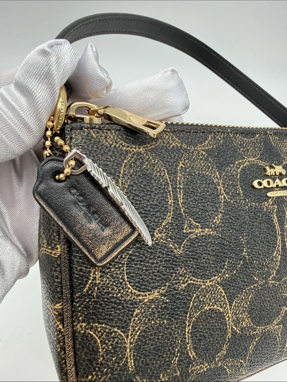 Coach Nolita 19 In Loved Signature Canvas With Charms Gold/Brown